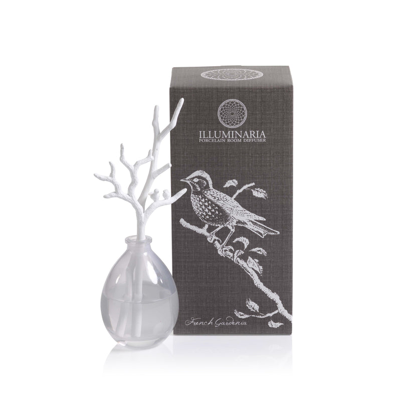 Zodax Illuminaria Porcelain Diffuser, French Gardenia Fragrance