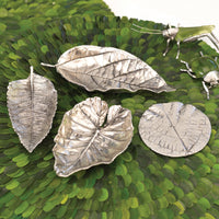 Zodax Osage Orange Leaf Antique Pewter Trays, Set of 6
