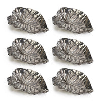 Zodax Aspen Quaking Leaf Antique Pewter Trays, Set of 6