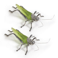 Zodax Decorative Green Grasshopper Figurines, Set of 2
