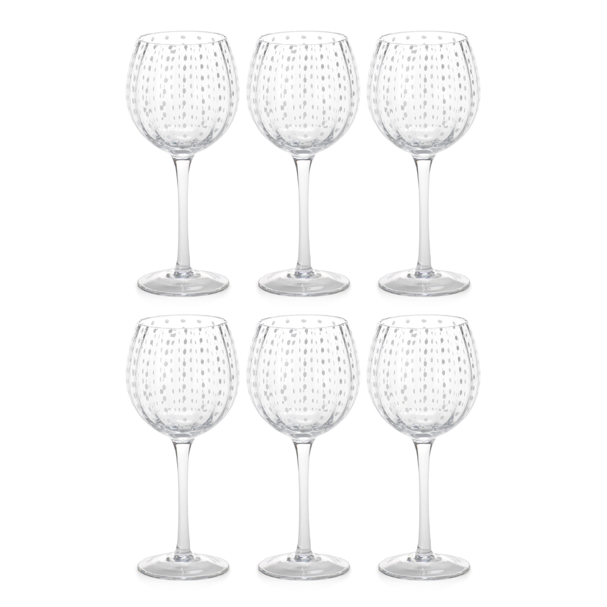 Zodax 8.5-Inch Tall Fintan Wine Goblets, Set of 6
