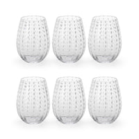 Zodax 5-Inch Tall Fintan Stemless Glass, Set of 6