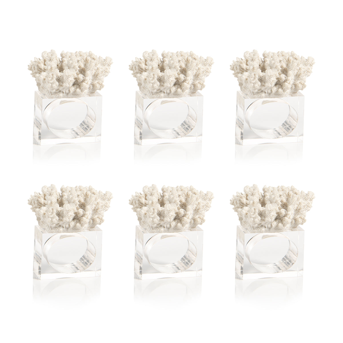 Zodax Lia Coral Napkin Rings, Set of 6