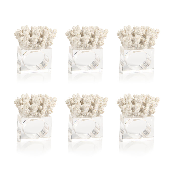 Zodax Lia Coral Napkin Rings, Set of 6