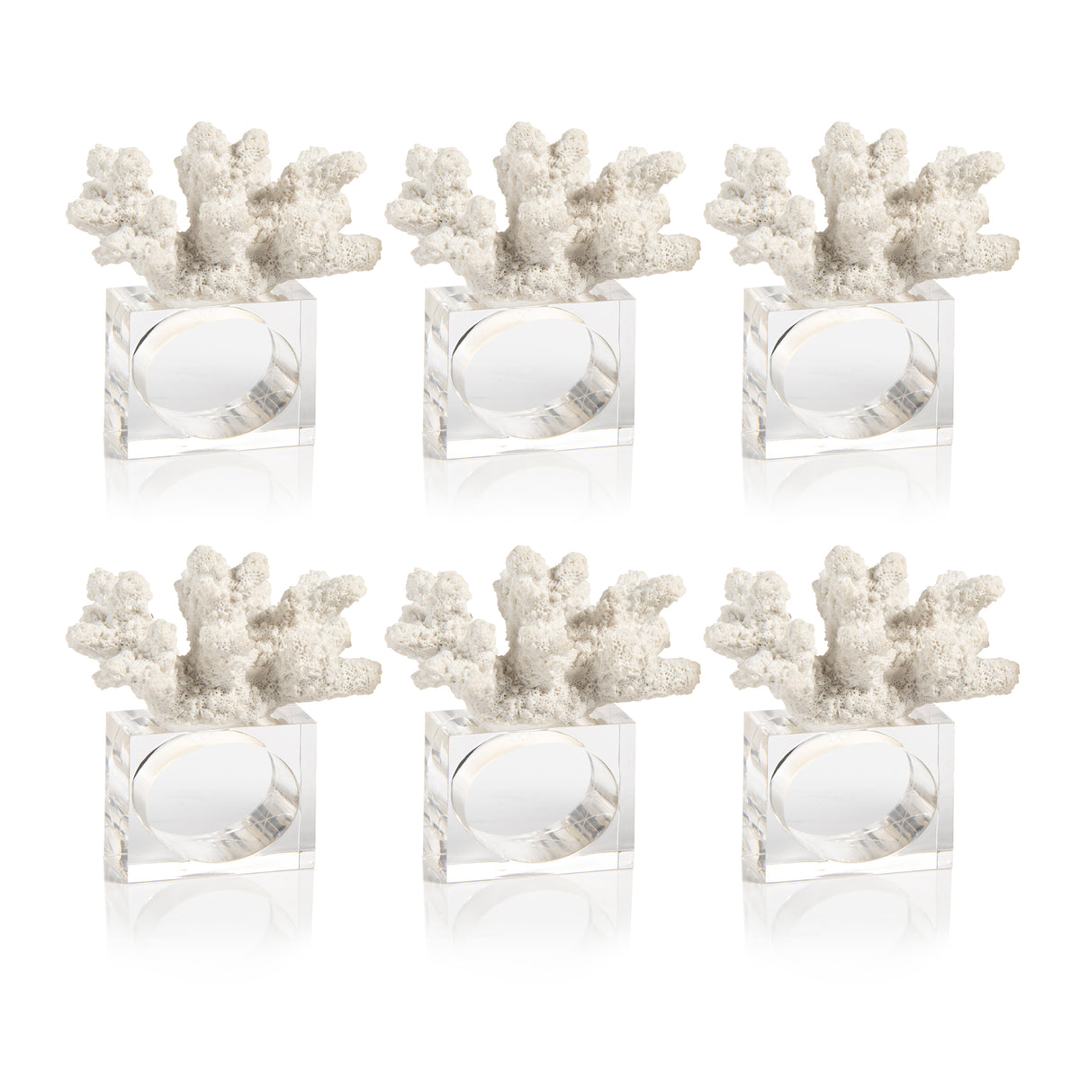 Zodax Minka Coral Napkin Rings, Set of 6