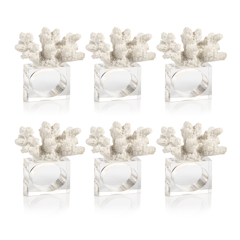 Zodax Minka Coral Napkin Rings, Set of 6