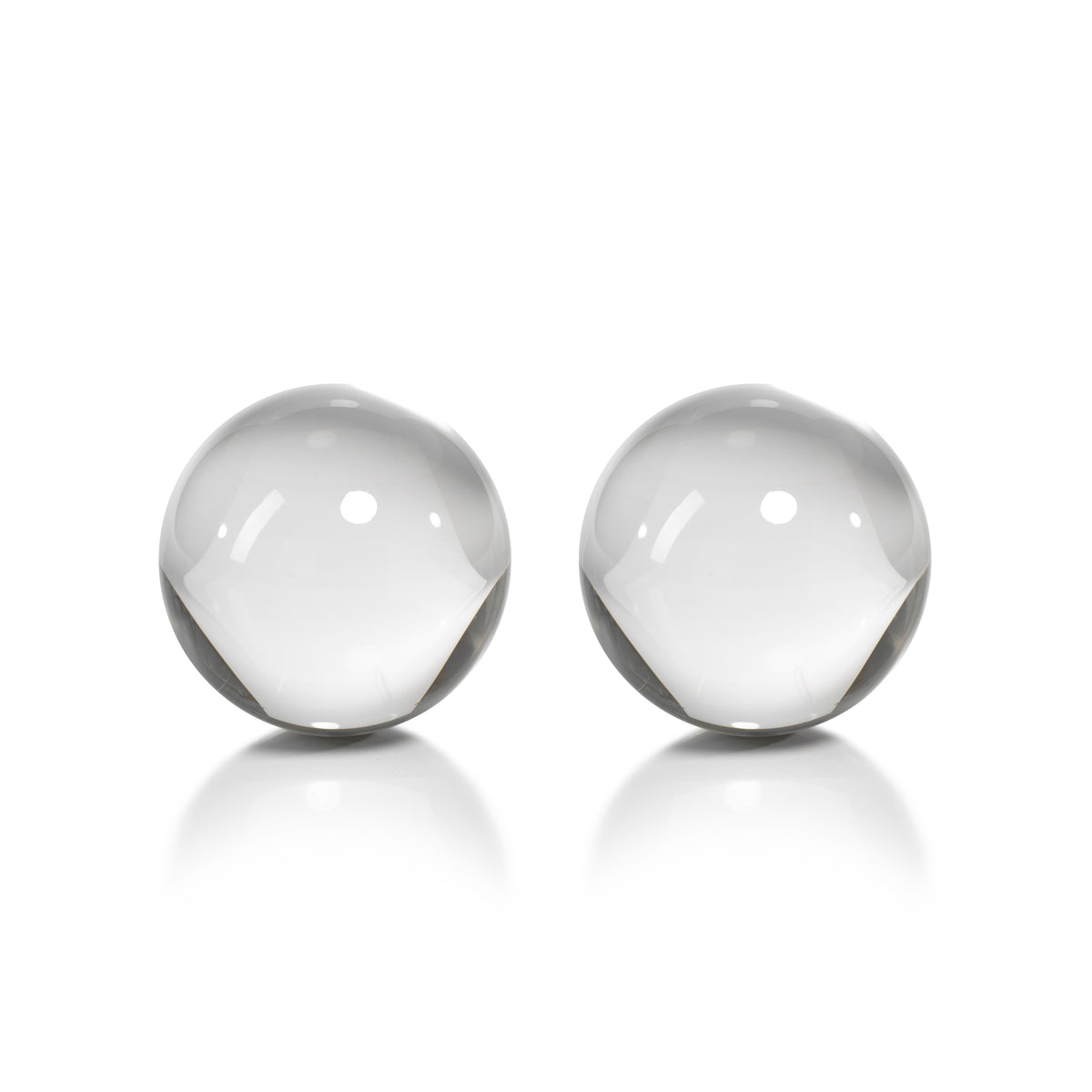 Zodax 3.5-Inch Diameter Jacy Crystal Glass Balls, Set of 2