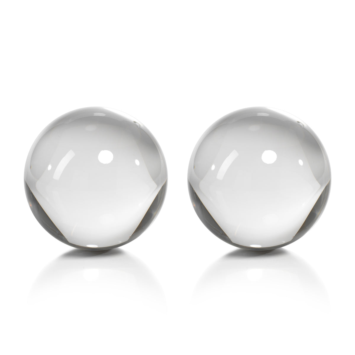 Zodax 4.5-Inch Diameter Jacy Crystal Glass Balls, Set of 2