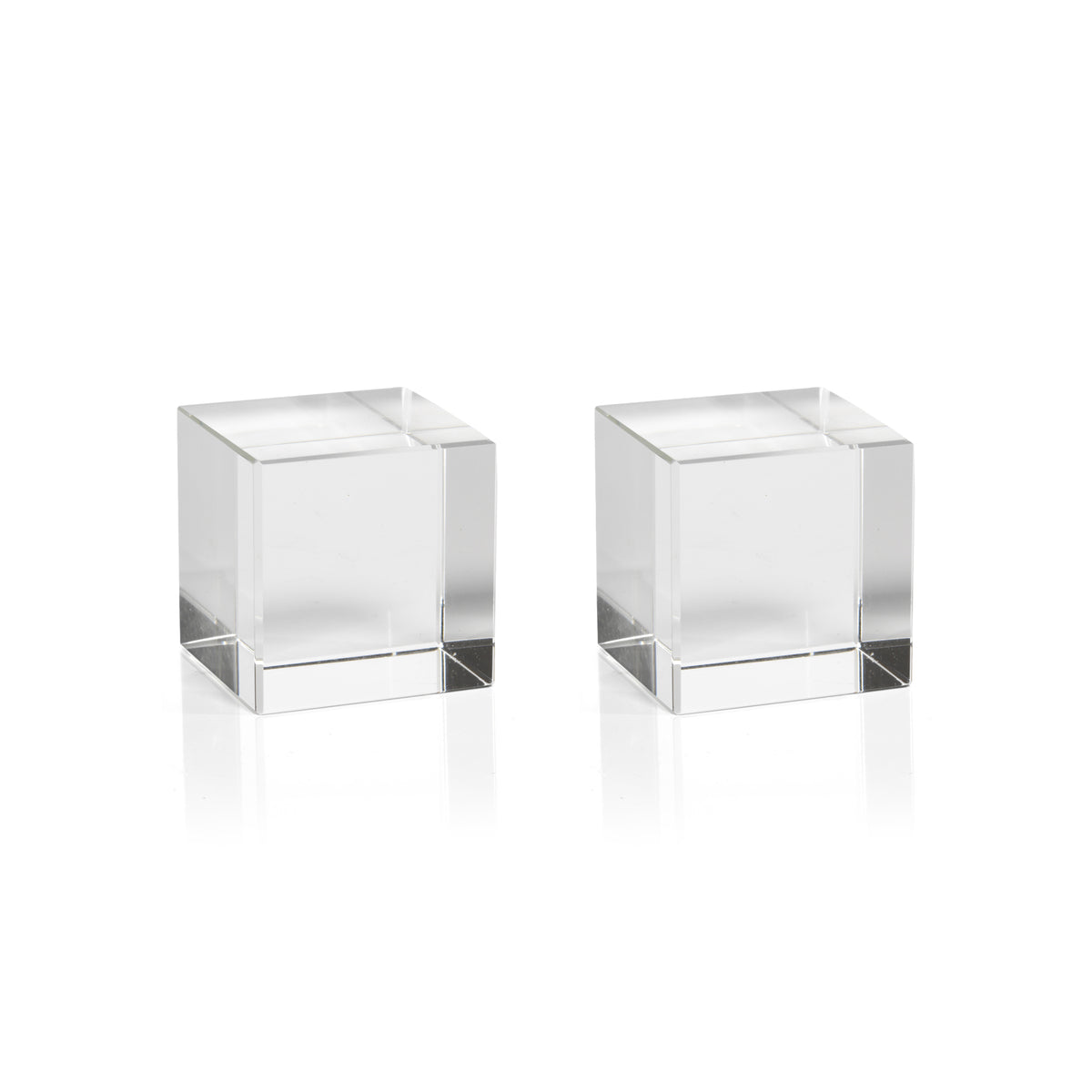 Zodax 2.75-Inch Jacy Crystal Glass Straight Cube, Set of 2