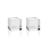 Zodax 2.75-Inch Jacy Crystal Glass Straight Cube, Set of 2