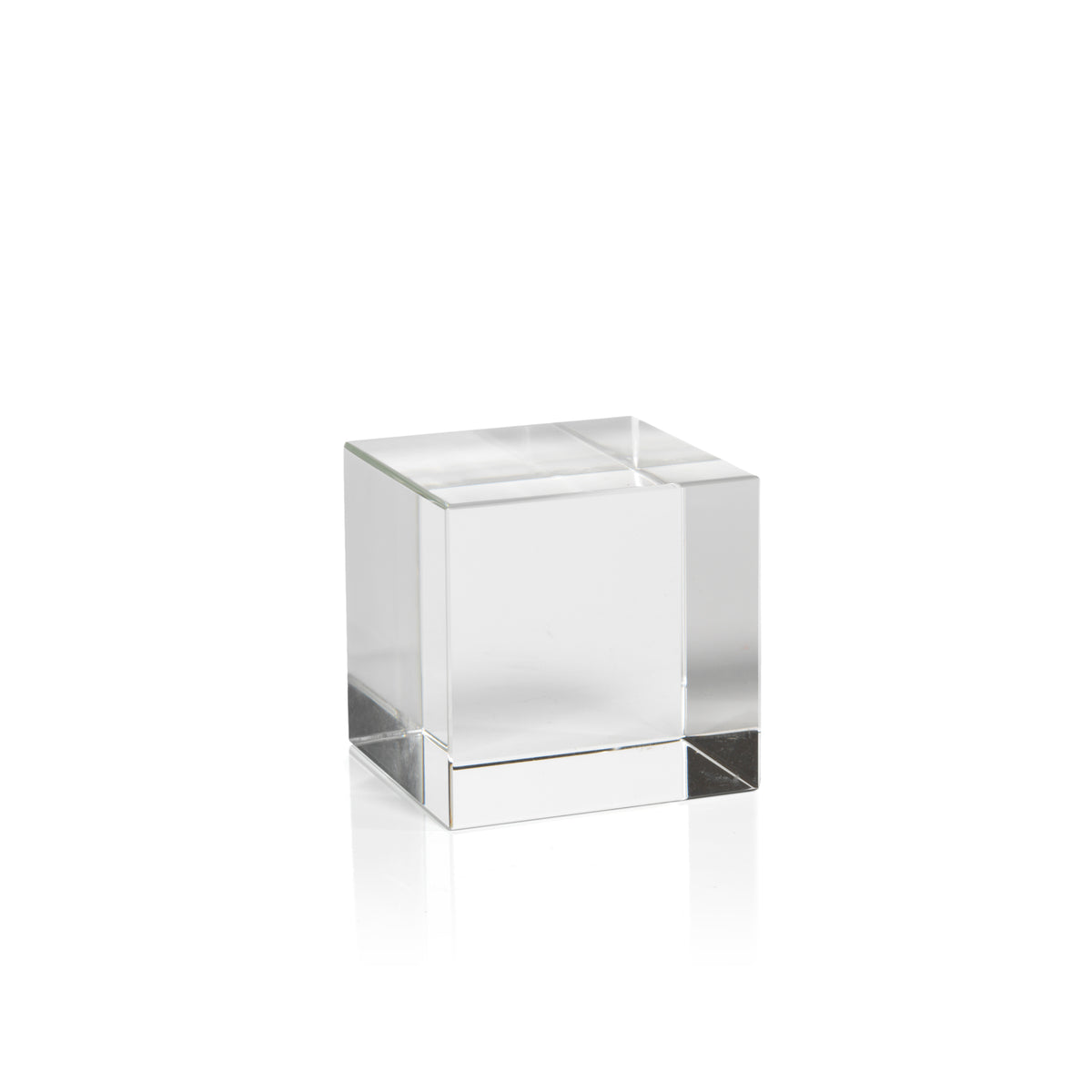 Zodax 3.5-Inch Jacy Crystal Glass Straight Cube- Set of 2
