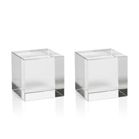 Zodax 3.5-Inch Jacy Crystal Glass Straight Cube- Set of 2