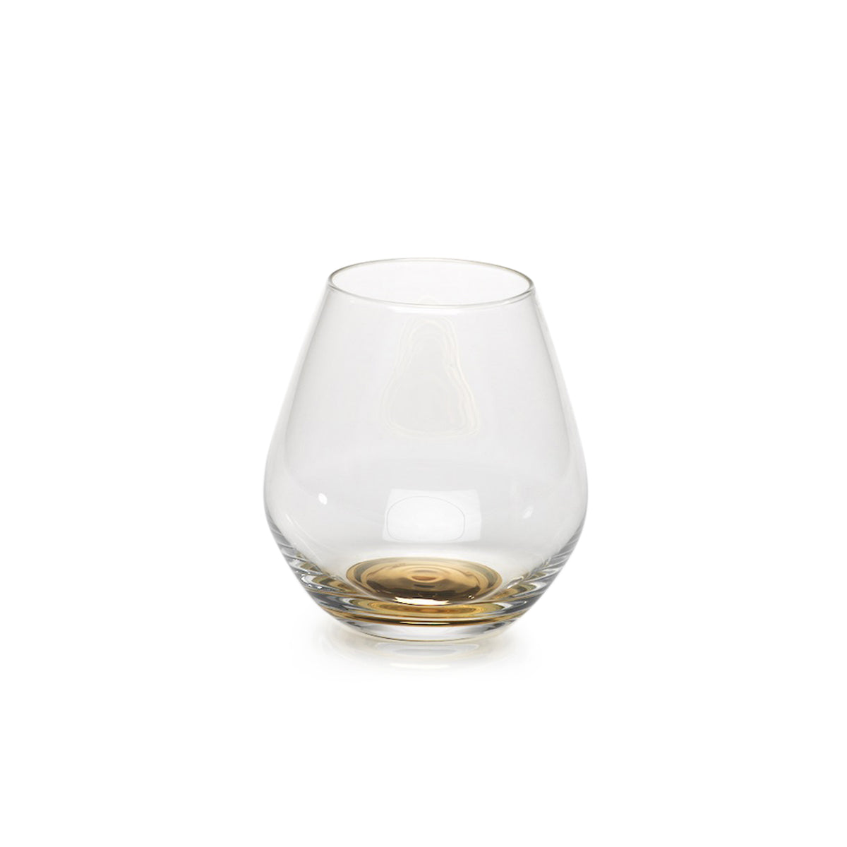 Zodax Golden Base Stemless Wine Glasses, Set of 4