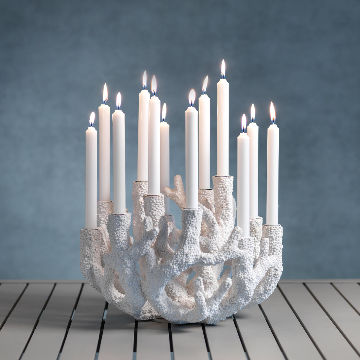 Zodax 12-Tier Cayo Coral Polyresin Taper Candle Holder