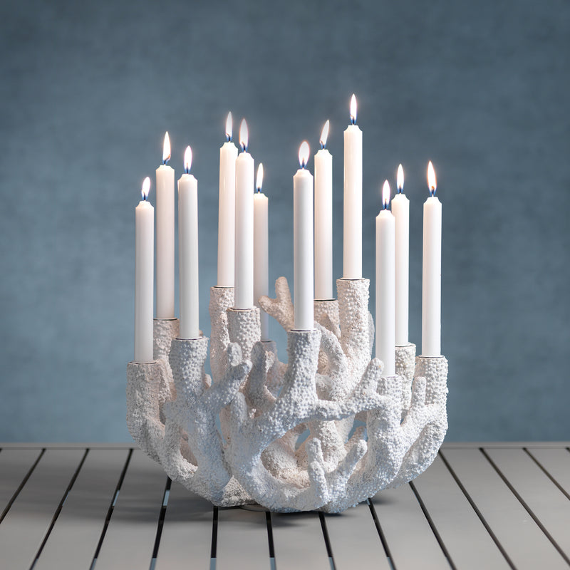 Zodax 12-Tier Cayo Coral Polyresin Taper Candle Holder