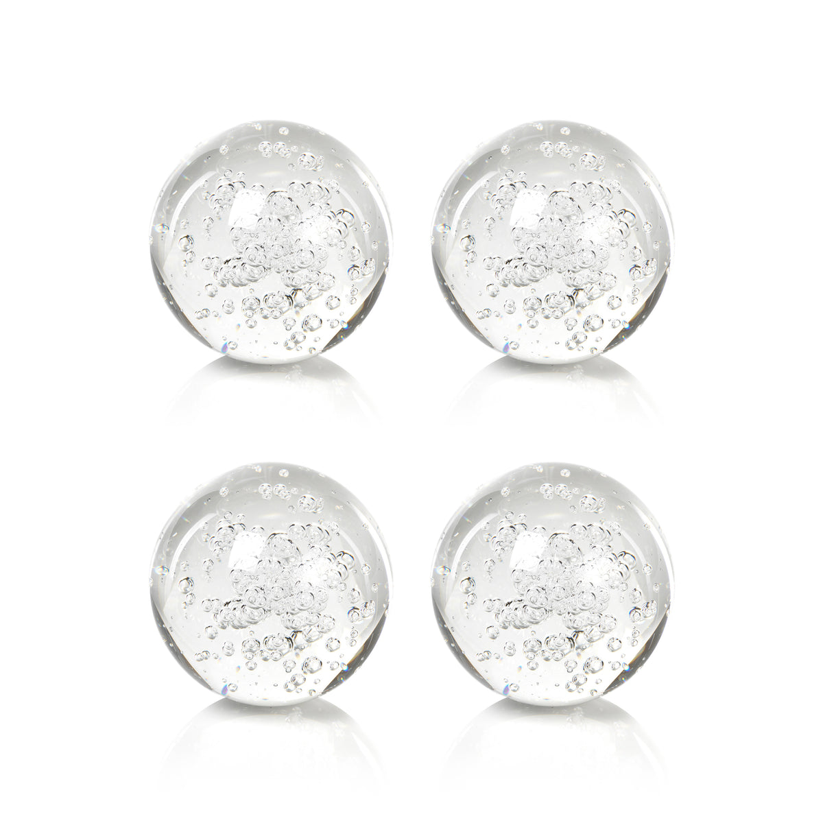 Zodax 3-Inch Crystal Fill Ball with Bubbles,  Set of 4