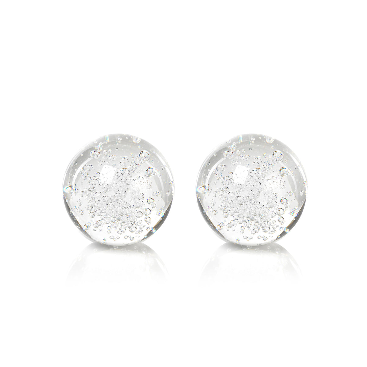 Zodax 3.5-Inch Crystal Fill Ball with Bubbles,  Set of 2