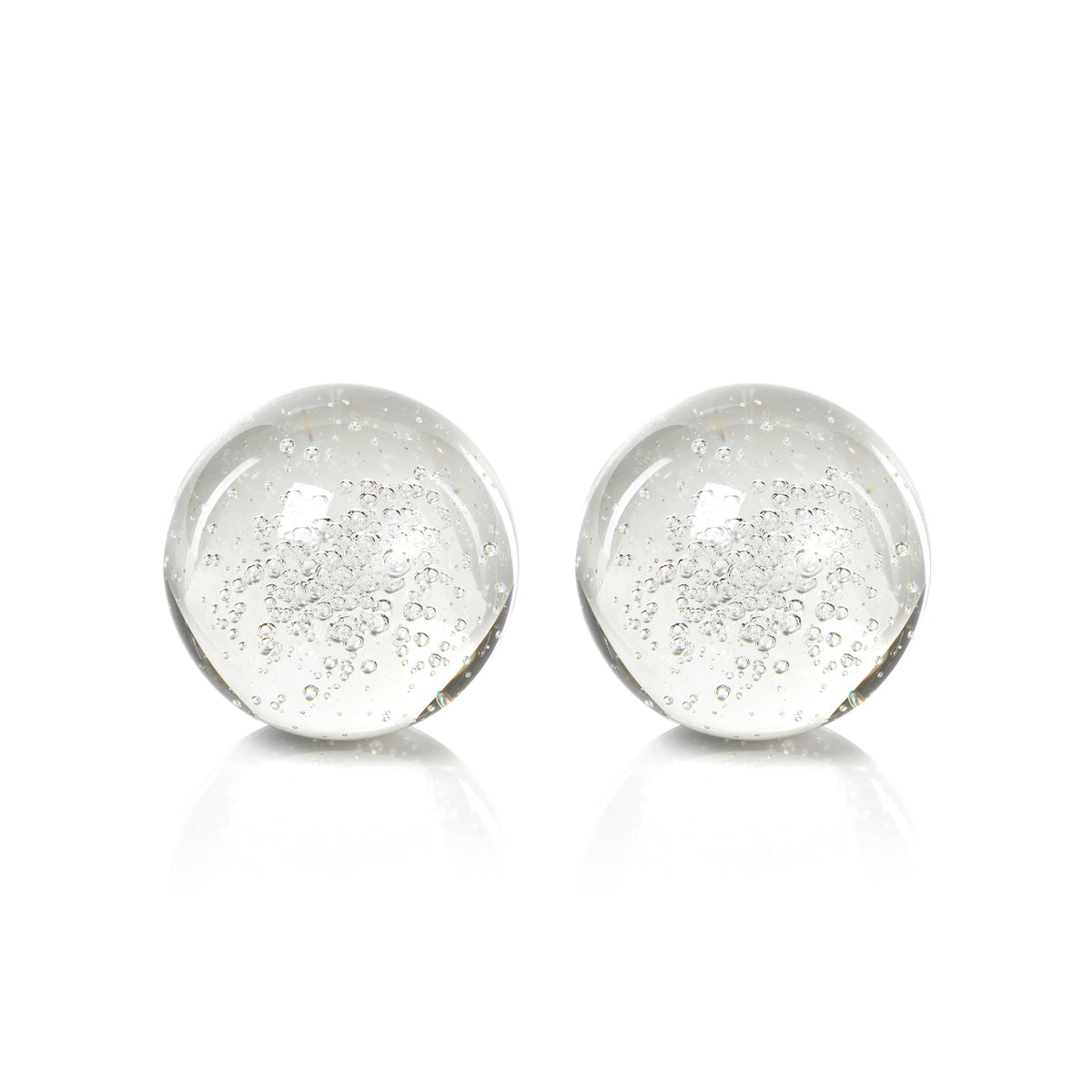 Zodax 4-Inch Crystal Fill Ball with Bubbles,  Set of 2