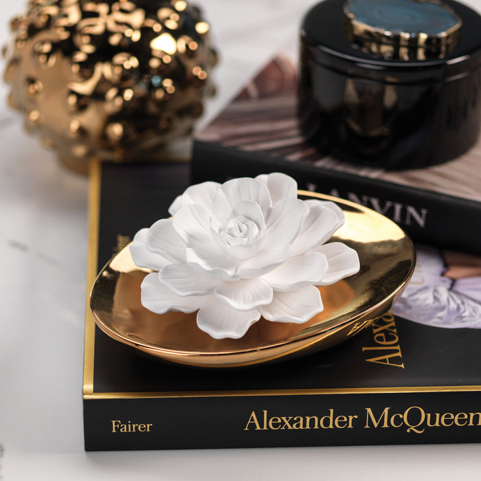 Zodax Dream Porcelain Flower Diffuser, Moroccan Peony Fragrance