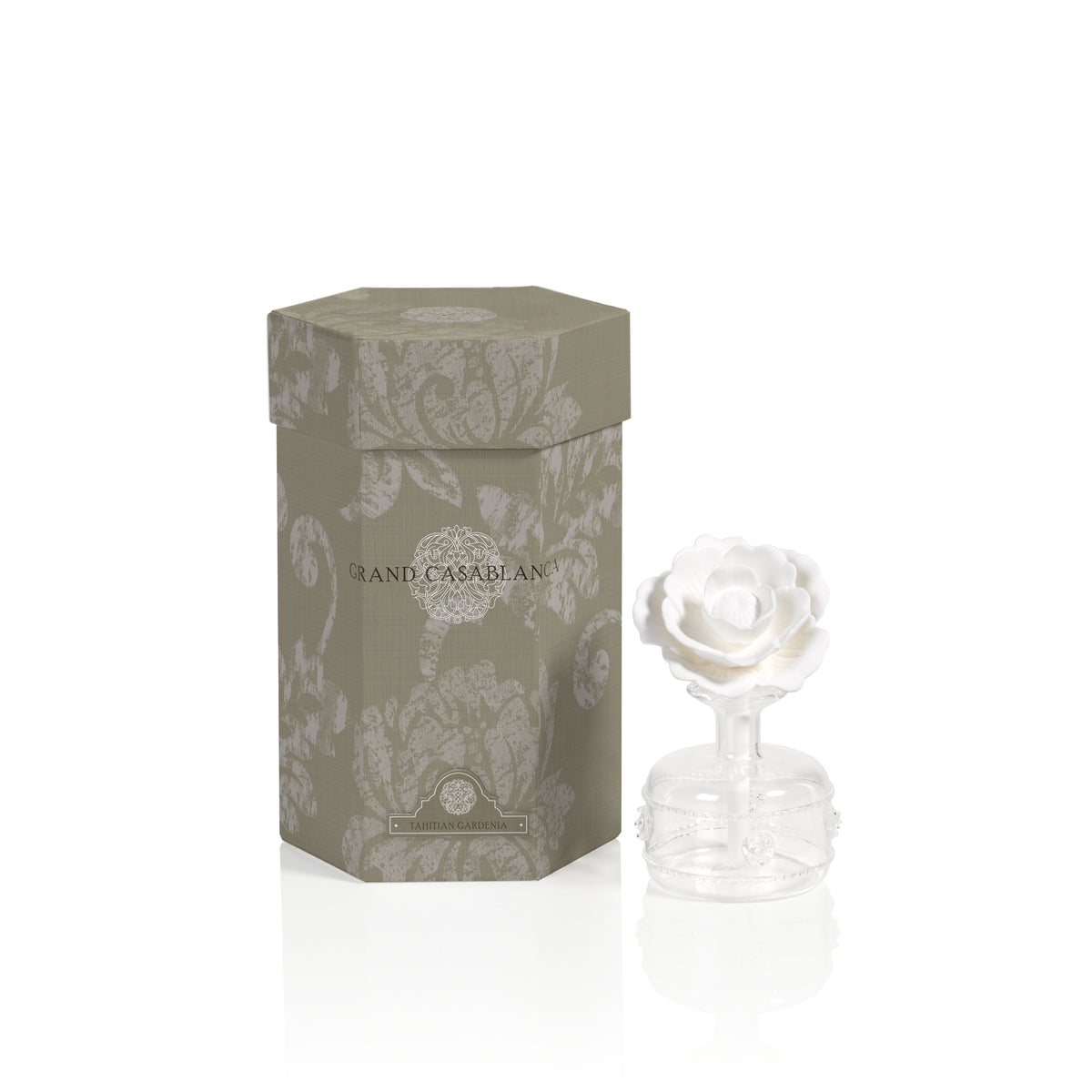 Zodax Mini Grand Casablanca Porcelain Diffuser, Tahitian Gardenia