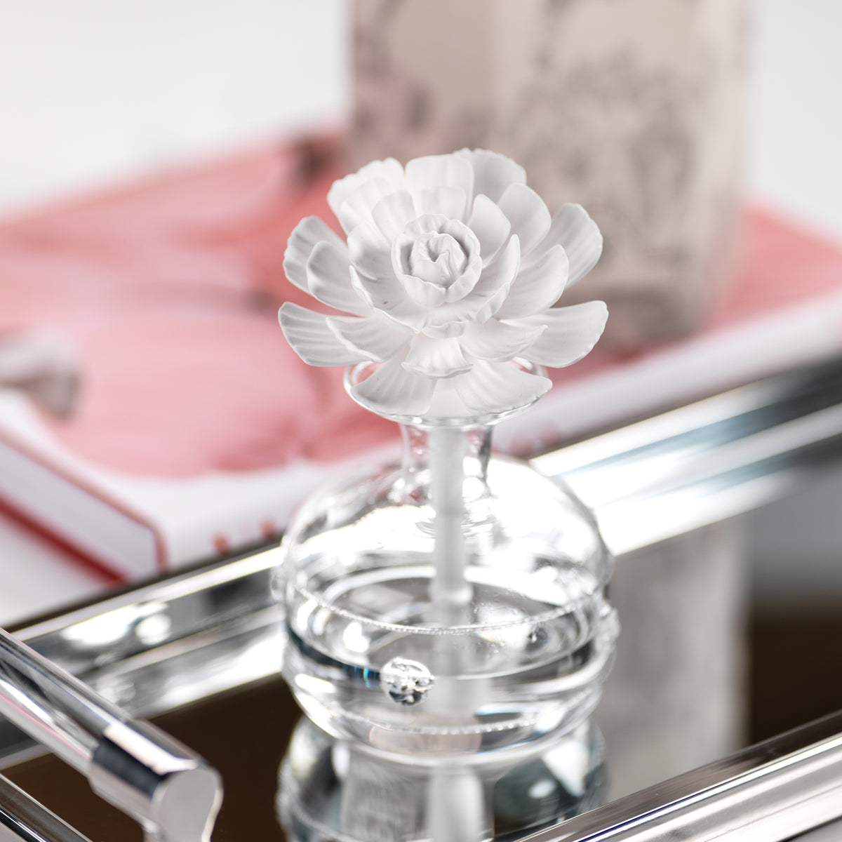 Zodax Mini Grand Casablanca Porcelain Diffuser, Moroccan Peony