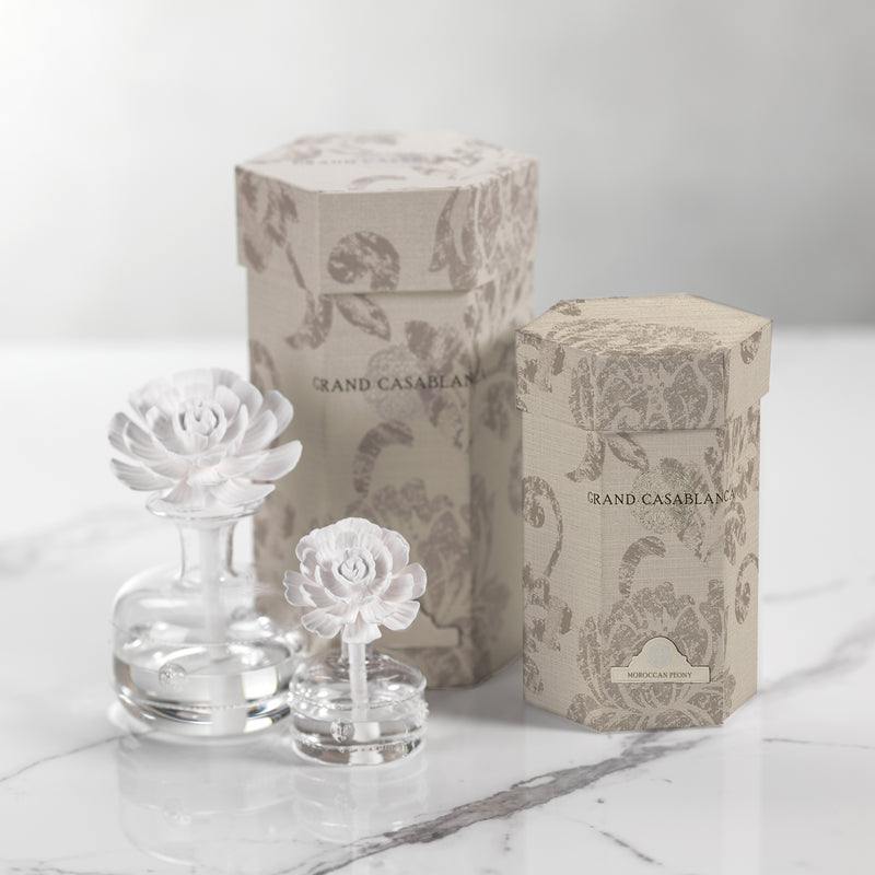 Zodax Mini Grand Casablanca Porcelain Diffuser, Moroccan Peony