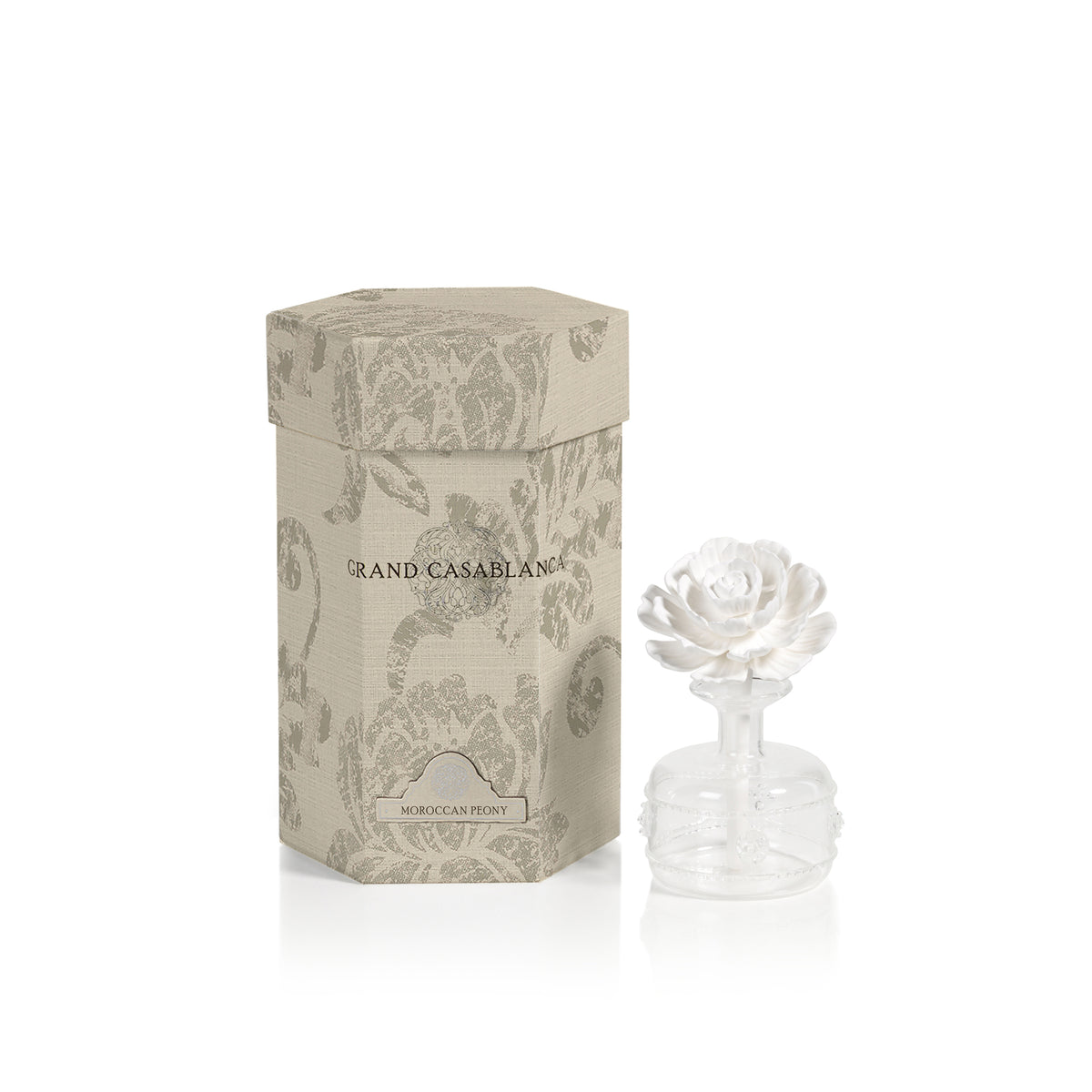 Zodax Mini Grand Casablanca Porcelain Diffuser, Moroccan Peony