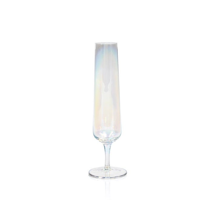 Zodax Festive Iridescent  Champagne Flutes, Set of 6