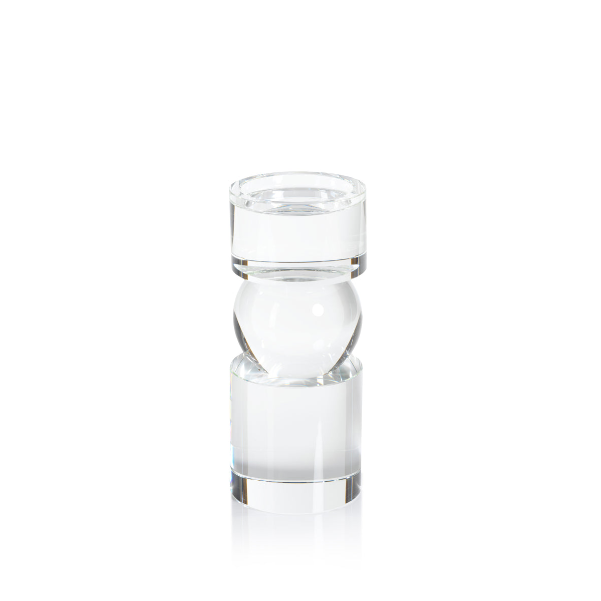 Zodax Renata 9.5-Inch Tall Clear Crystal Pillar Candle Holder