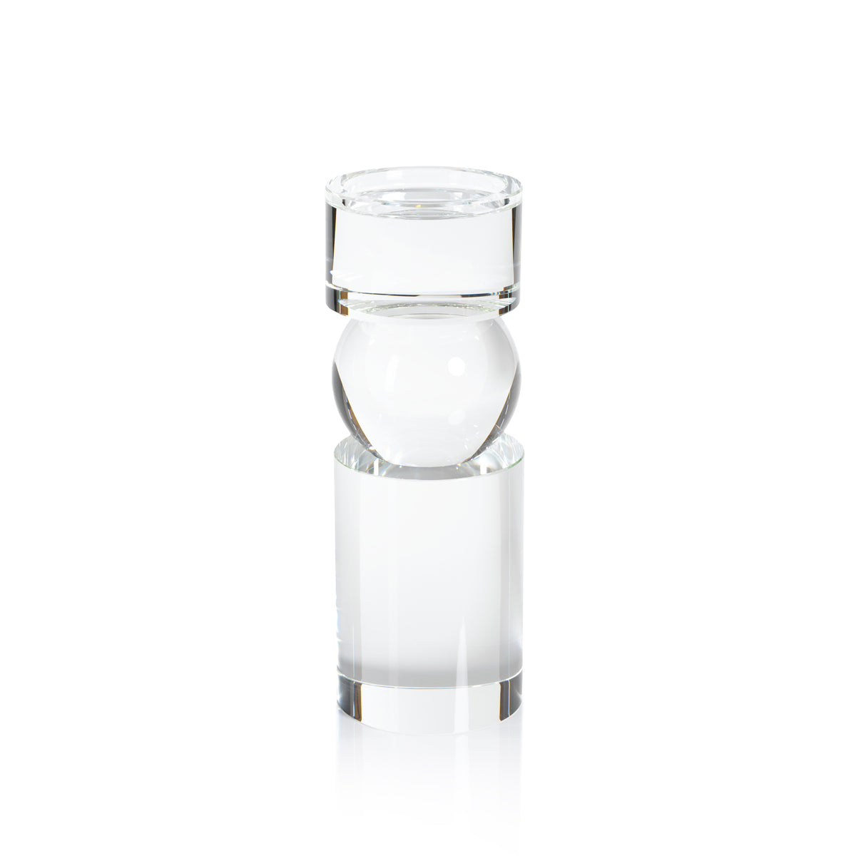 Zodax Renata 11-Inch Tall Clear Crystal Pillar Candle Holder