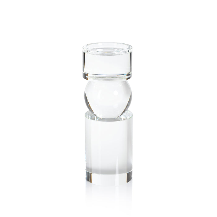 Zodax Renata 11-Inch Tall Clear Crystal Pillar Candle Holder