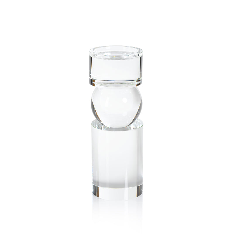 Zodax Renata 11-Inch Tall Clear Crystal Pillar Candle Holder