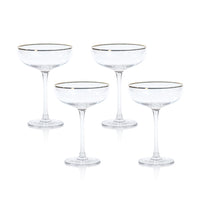 Zodax 7.25" Tall Martini Glasses, Set of 4