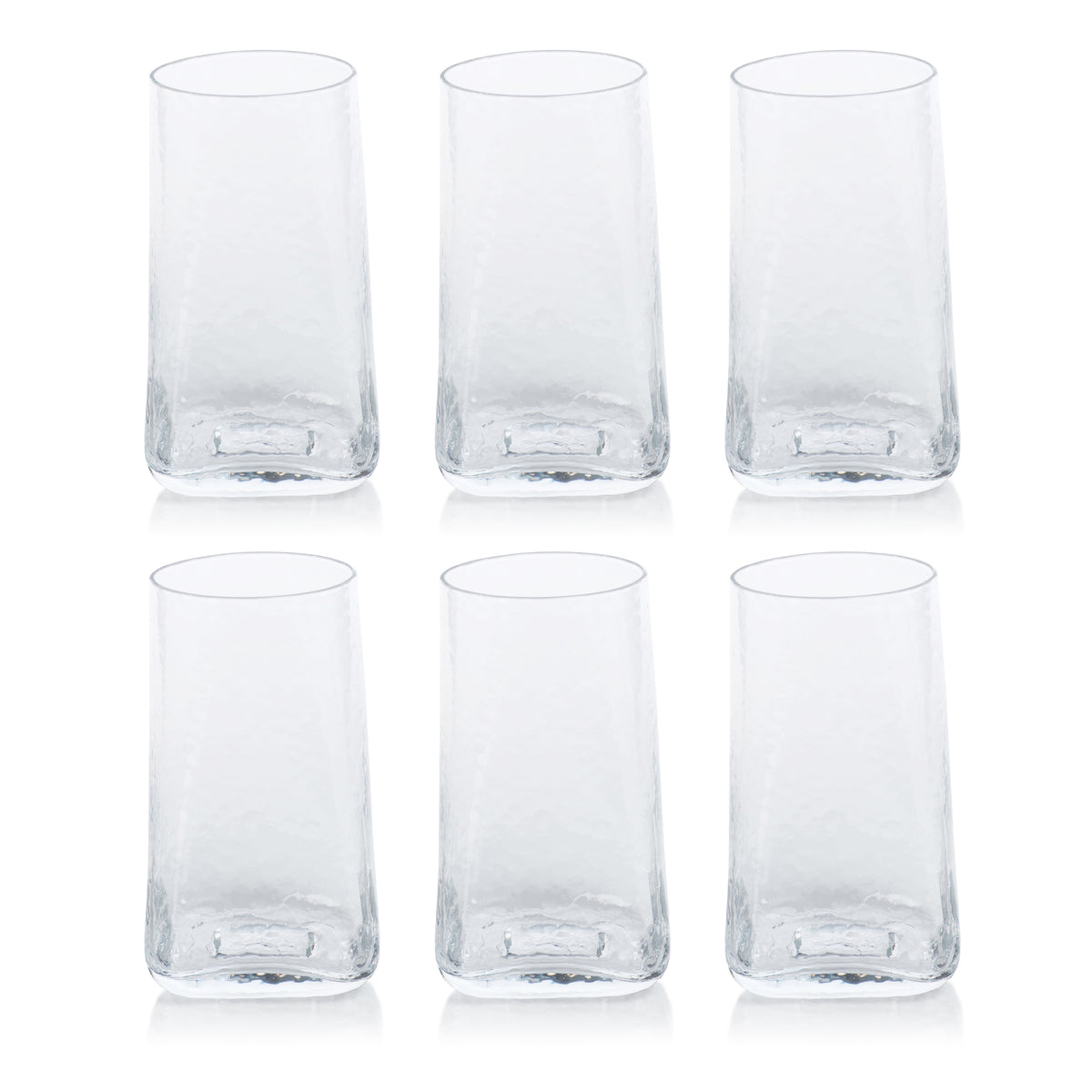 Zodax Kaberi Hammered Highball Glasses, Set of 6