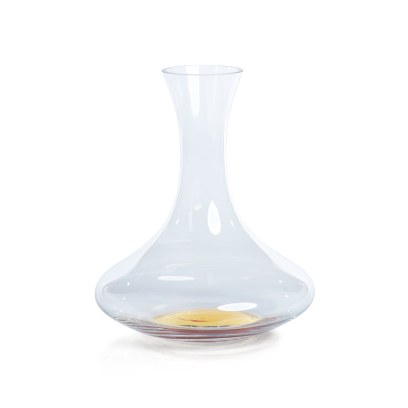Zodax Bevis 9.75" Tall Wine Glass Decanter with Gold Base