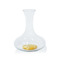Zodax Bevis 9.75" Tall Wine Glass Decanter with Gold Base