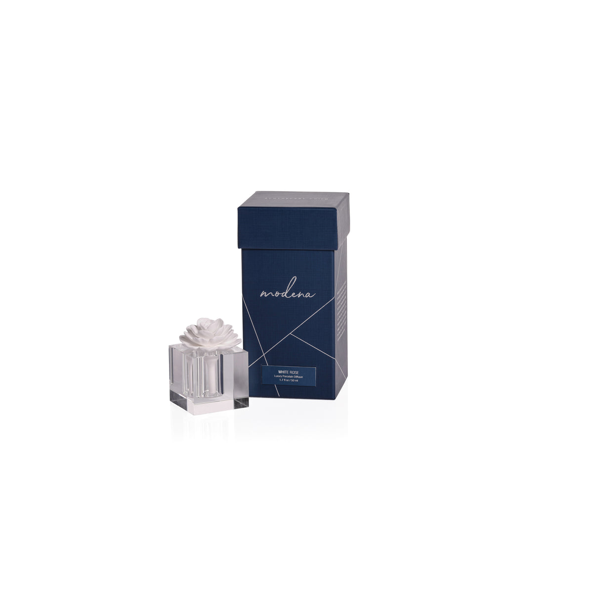 Zodax Modena Small Porcelain Diffuser, White Rose
