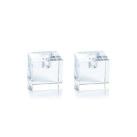 Zodax Coco 2-Piece Set Crystal Glass Taper Candle Holders