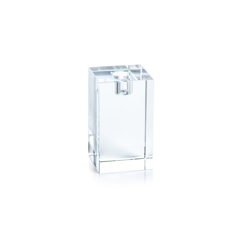 Zodax Romy Crystal Glass Taper Candle Holder, Small