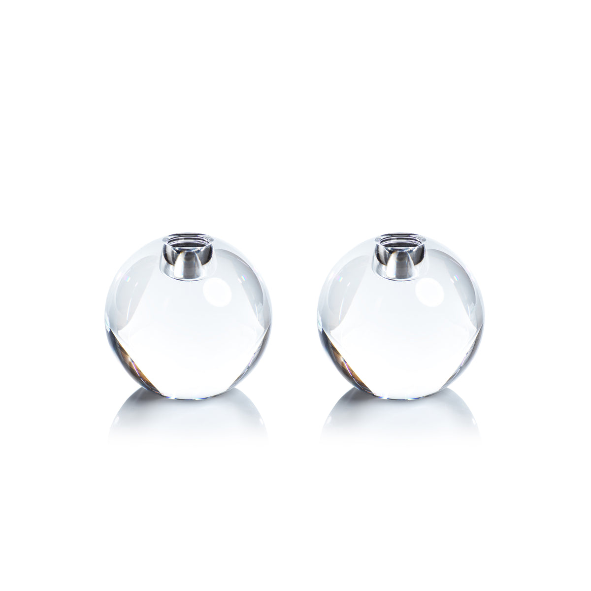 Zodax Coco 2-Piece Set Crystal Glass Taper Candle Holders