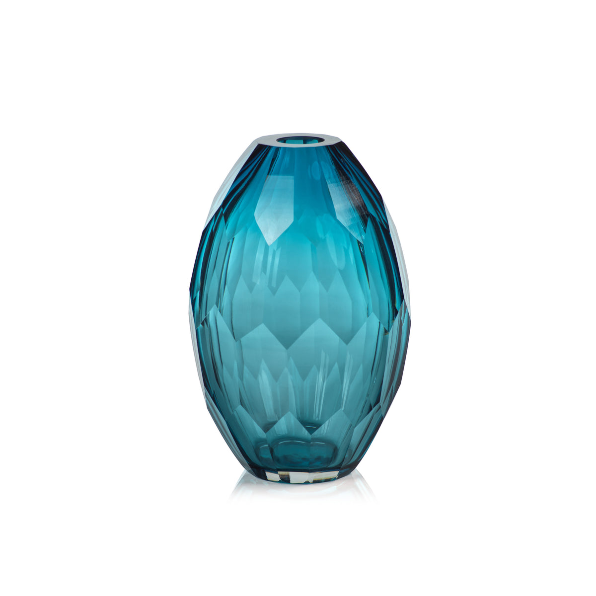 Zodax Nixie Hand Cut Glass Vase, 6.25" x 6.25" x 9.25"