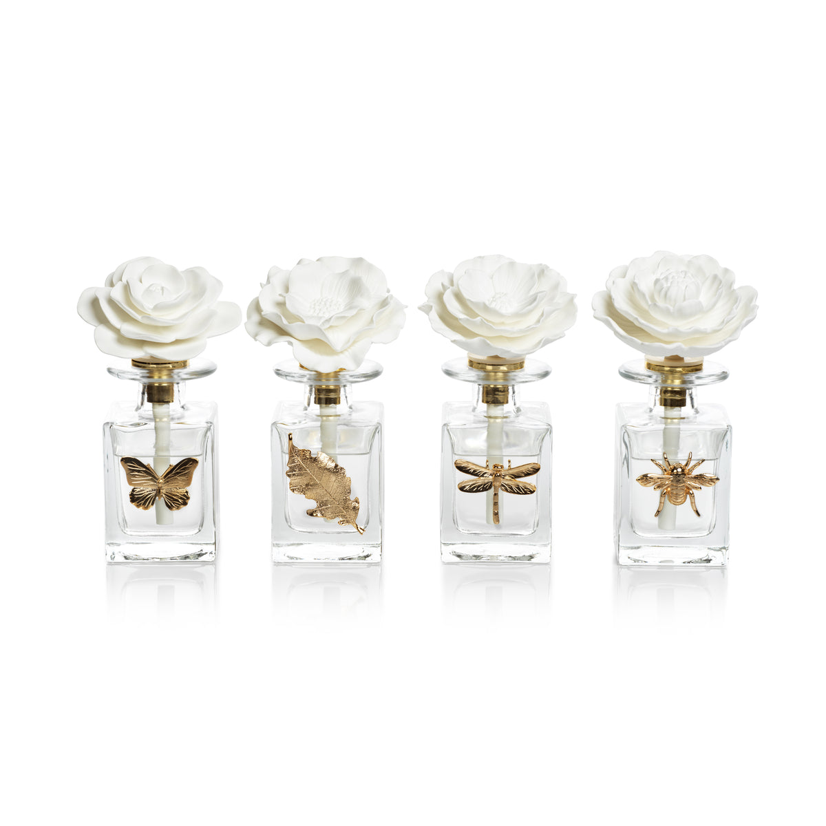 Zodax Botanical Oasis Fig Vetiver Porcelain Diffuser, Dragonfly