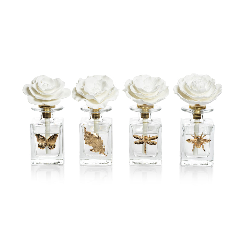 Zodax Botanical Oasis Fig Vetiver Porcelain Diffuser, Dragonfly