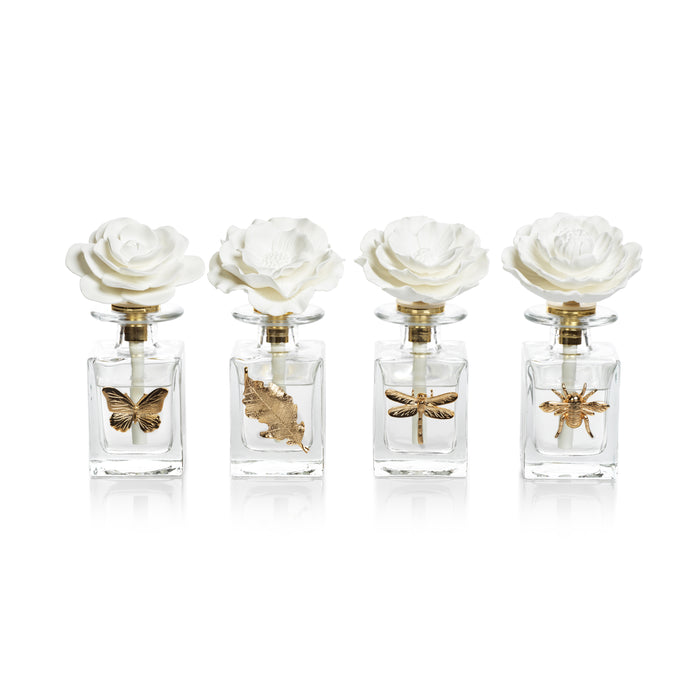 Zodax Botanical Oasis Fig Vetiver Porcelain Diffuser, Butterfly