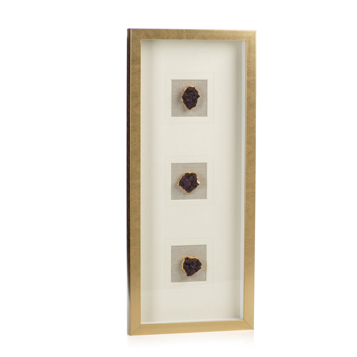 Zodax Gold Framed Amethyst Crystal Wall Decor