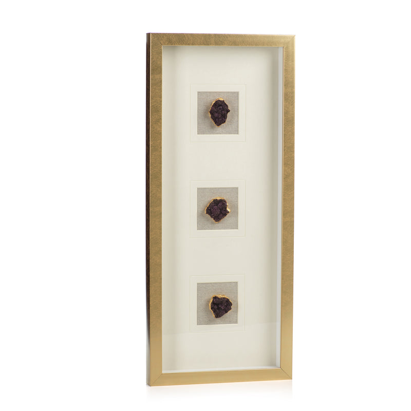 Zodax Gold Framed Amethyst Crystal Wall Decor