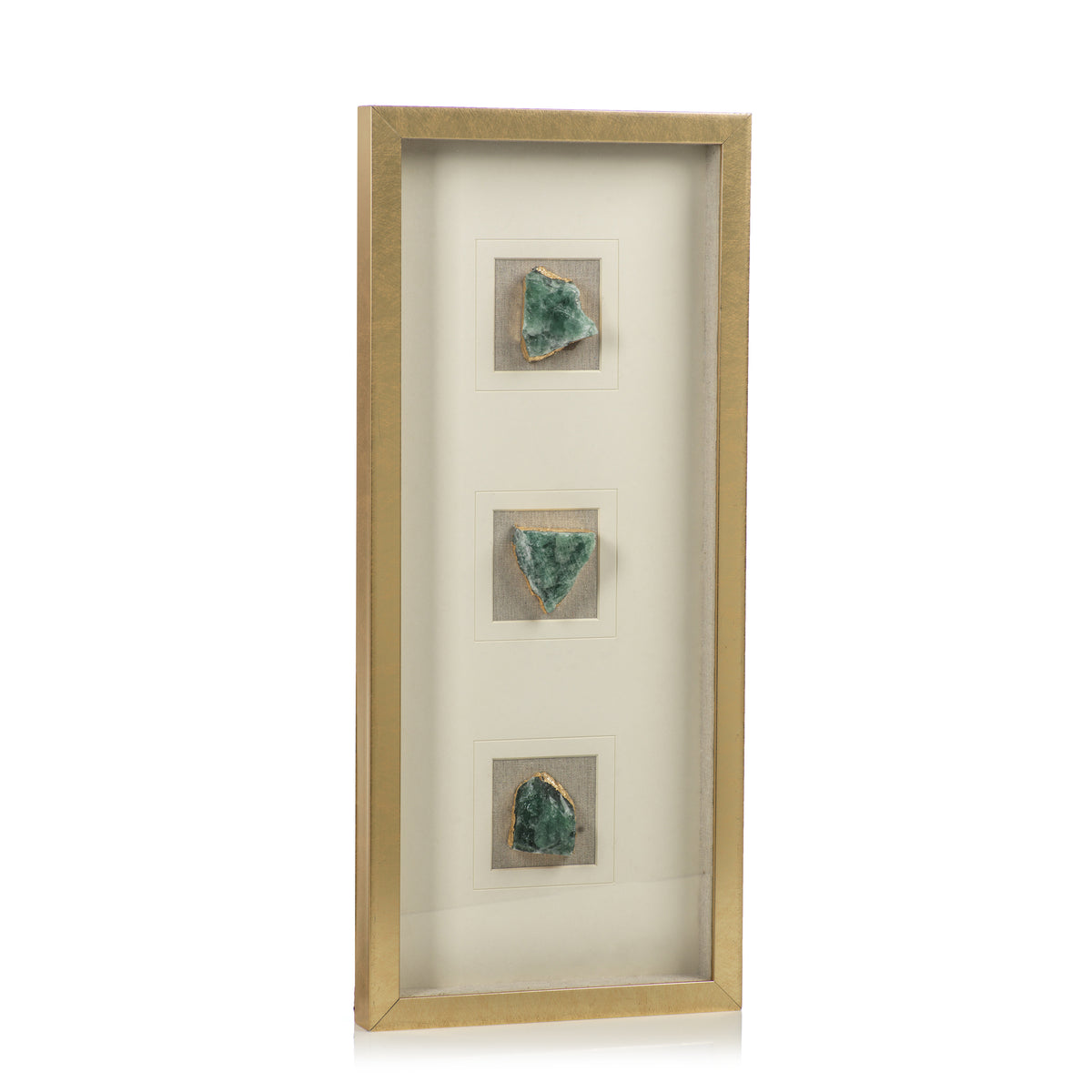 Zodax Gold Framed 3-Pc Emerald Crystal Wall Decor