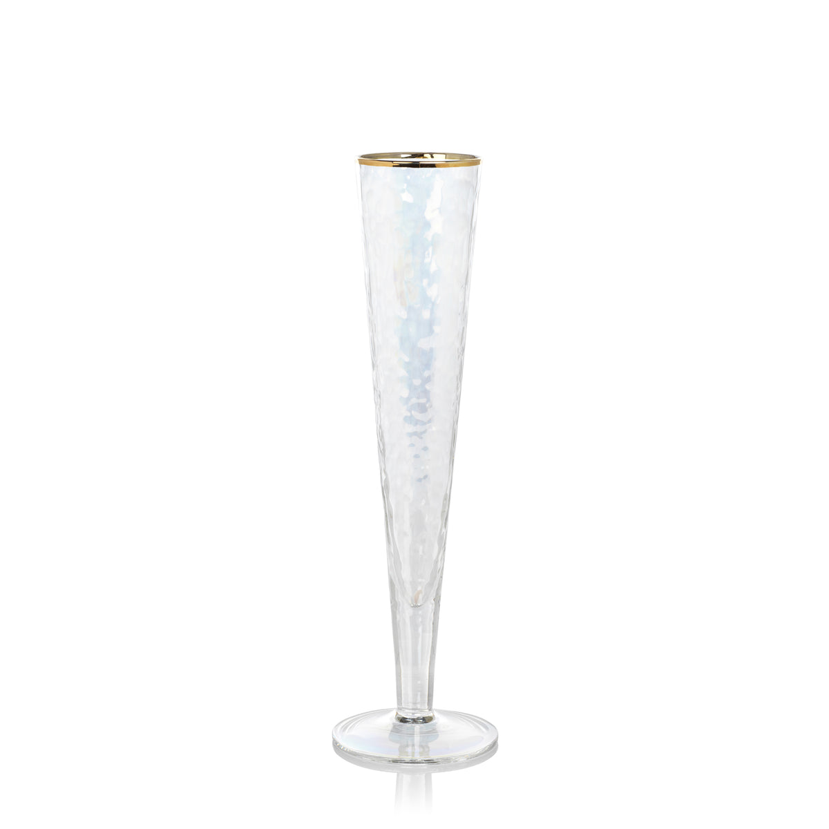 Zodax Kampari Slim Champagne Flutes with Gold Rim, Set of 4