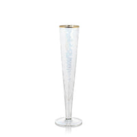 Zodax Kampari Slim Champagne Flutes with Gold Rim, Set of 4