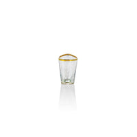 Zodax Kampari Triangular Shot Glasses with Gold Rim, Luster, Set of 6